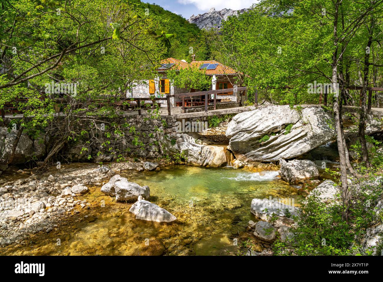 DAS Forsthaus Lugarnica Nationalpark Paklenica, Kroatien, Europa | Rifugio Lugarnica al Parco Nazionale di Paklenica, Croazia, Europa Foto Stock