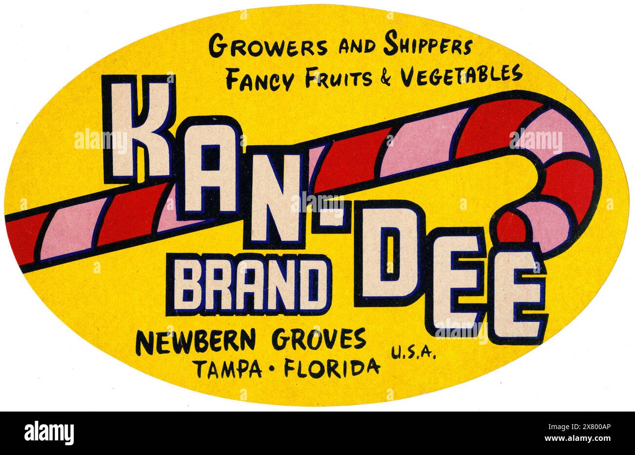 Kan-Dee Brand produce Label (circa 1930-1950) Candy - artista anonimo Foto Stock