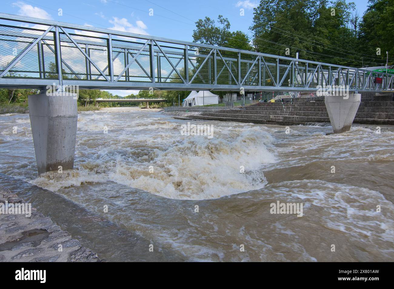 Big Water ai Campionati europei di slalom d'acqua di Tacen, Slovenia, il 17 maggio 2024. La gara di venerdì è stata annullata e il programma è stato riorganizzato. (CTK Foto Stock