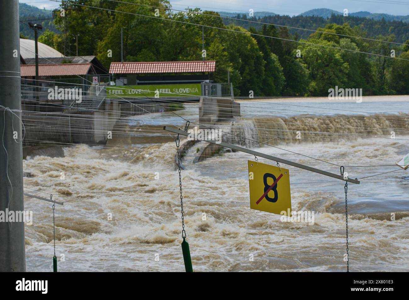 Big Water ai Campionati europei di slalom d'acqua di Tacen, Slovenia, il 17 maggio 2024. La gara di venerdì è stata annullata e il programma è stato riorganizzato. (CTK Foto Stock