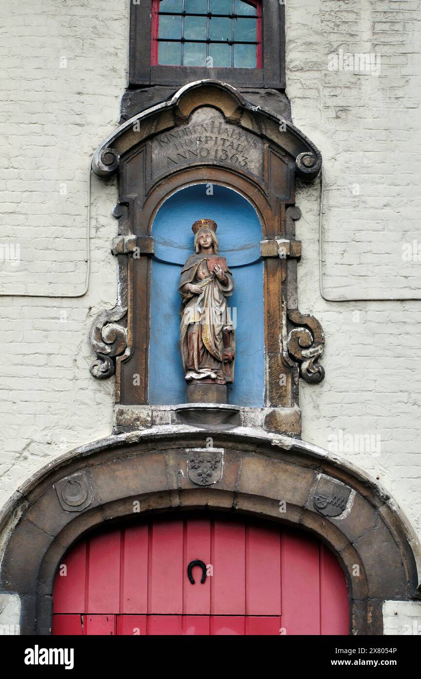 Belgio, Fiandre, Gand, Kindren Halyns Ospedale, Porta Vecchia Foto Stock