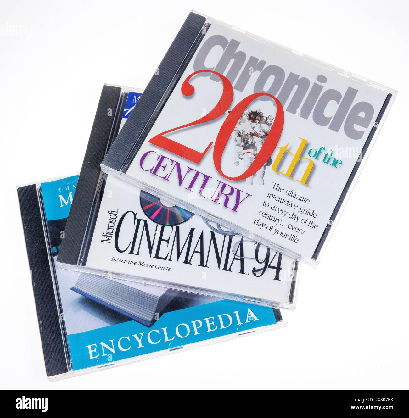 CD-ROM per computer per film cinematografici ed enciclopedie, anni '1990 Foto Stock