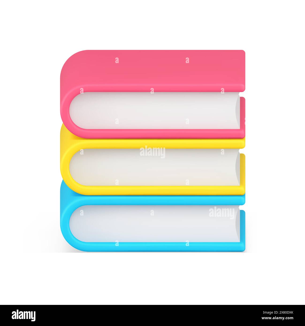 Libri chiusi multicolore pila con immagini vettoriali delle pagine di carta con icone 3D. Pile di libri di testo letteratura di intrattenimento per la lettura e passare del tempo per voi Illustrazione Vettoriale