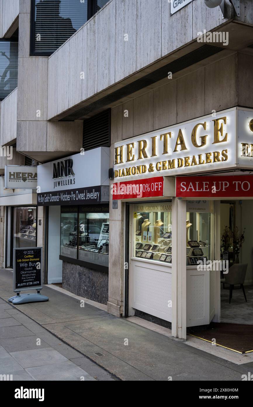 Negozi di gioielli, Hatton Garden, Camden, Londra, Inghilterra, REGNO UNITO, REGNO UNITO. Foto Stock