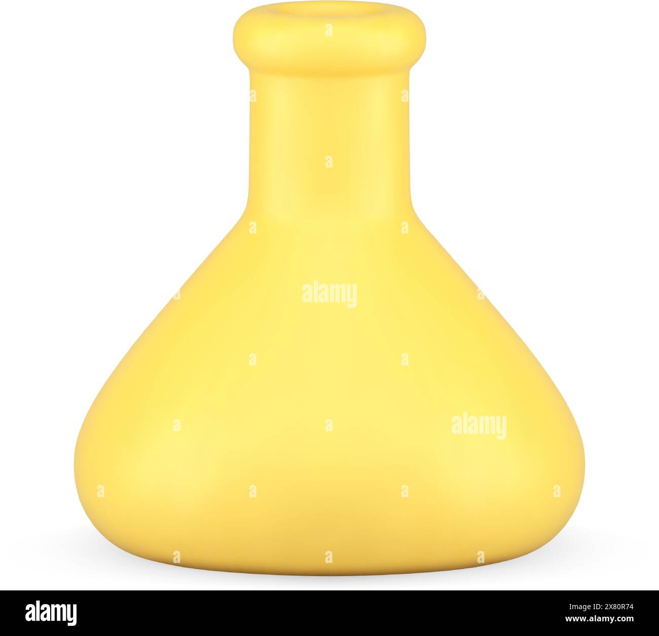 Becher chimico laboratorio laboratorio sperimentale beuta scoperta farmacia realistica illustrazione vettoriale icona 3d. Provetta di misurazione per biologia test medico contenitore Illustrazione Vettoriale