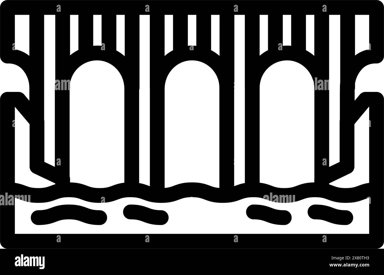 immagine vettoriale dell'icona della linea ponte viadotto Illustrazione Vettoriale
