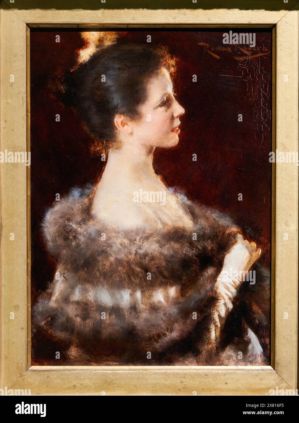 Woman in Evening Gown, 1893, Romà Ribera, (Barcellona, 1849-1935), museo nazionale di arte catalana, Museu Nacional d’Art de Catalunya, MNAC, Barcellona, Foto Stock