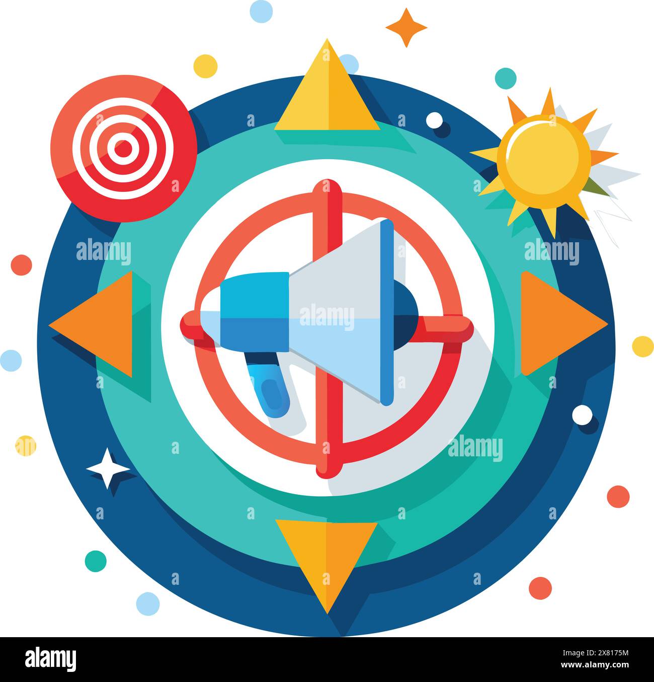 icona del vettore pubblicitario di marketing. Simbolo di illustrazione lineare ed elemento di design isolato su bianco. Delineare la collezione di insegne grafiche per il logo Web Illustrazione Vettoriale