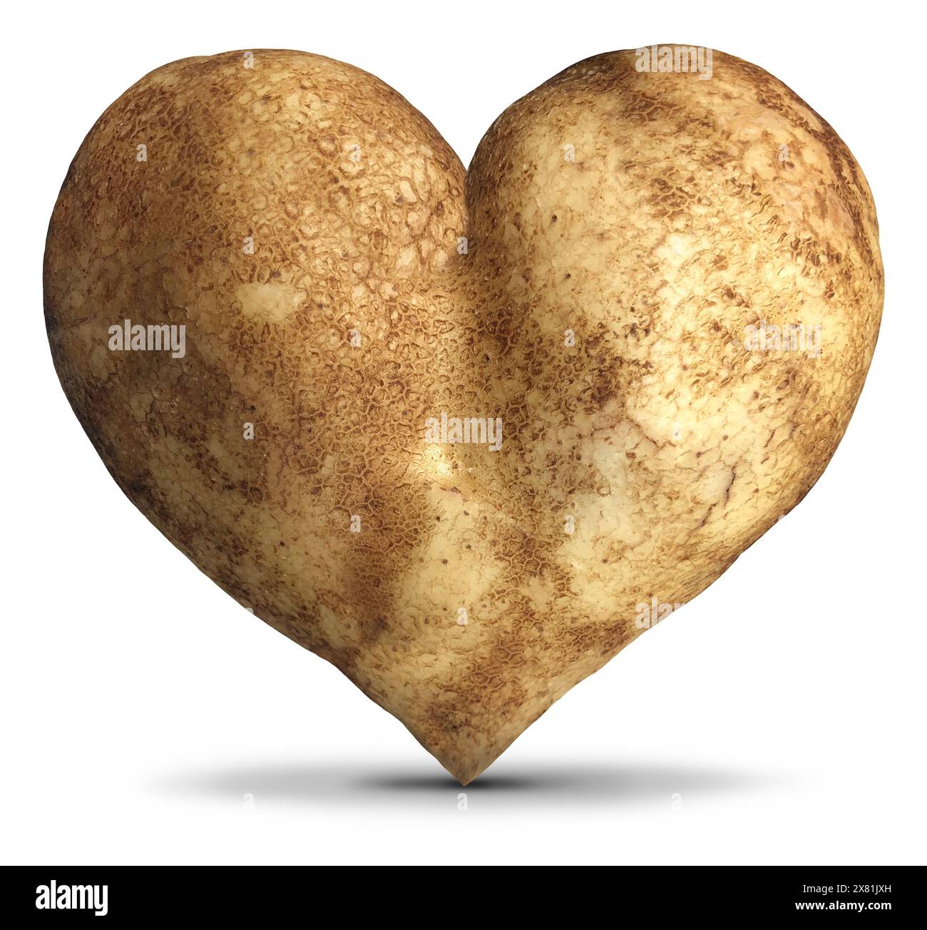 Cuore di patata amore come una radice vegetale sana ricca di antiossidanti vitamina c minerali e fibre come un alimento amido con benefici per la salute delle ossa Foto Stock