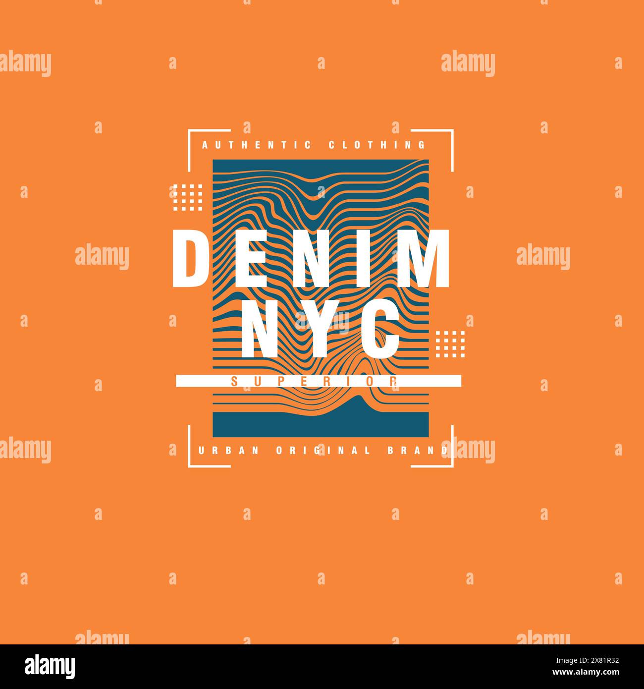 Denim di abbigliamento autentico a New York, design originale della t shirt Illustrazione Vettoriale