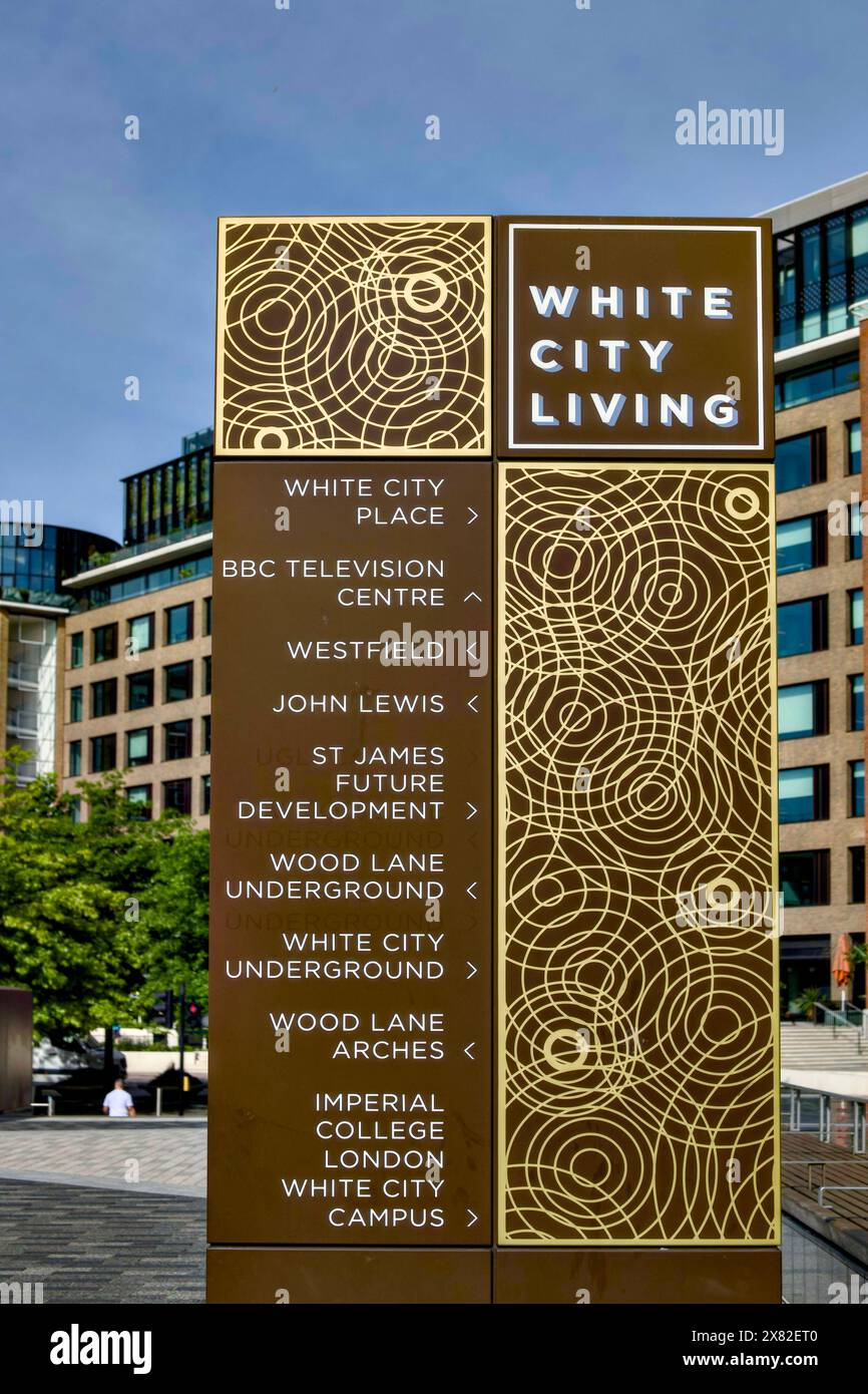 White City Living, Wood Lane, Borough of Hammersmith & Fulham, Londra, Inghilterra, Regno Unito Foto Stock