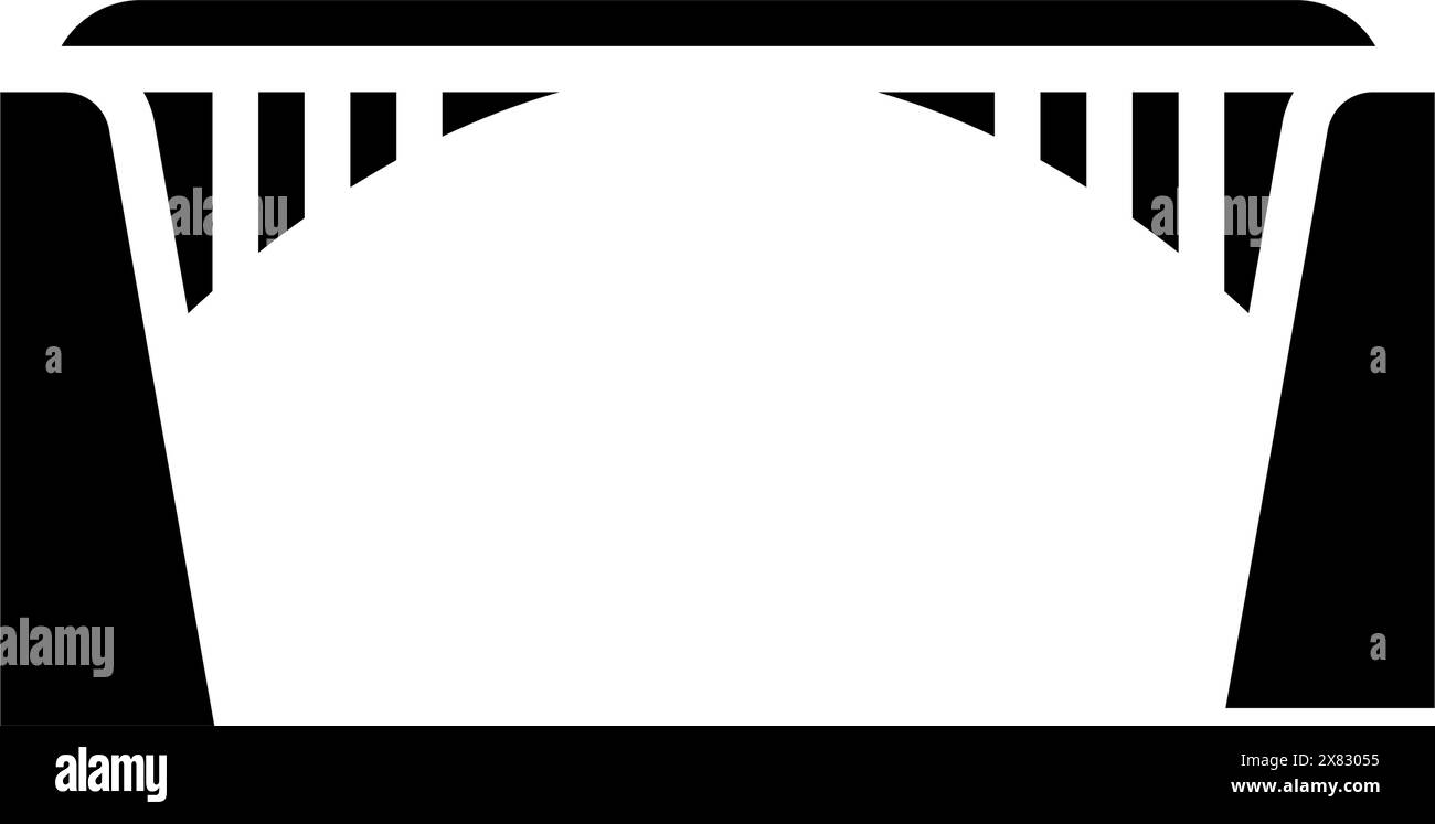 illustrazione vettoriale dell'icona del glifo del ponte ad arco Illustrazione Vettoriale