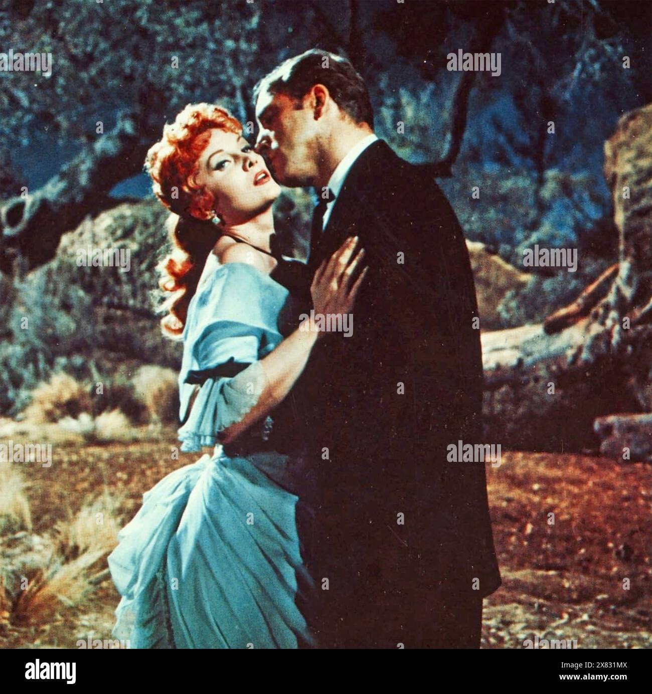 GUNFIGHT AT THE O.K.CORRAL 1957 Paramount Pictures film Rhonda Fleming nel ruolo di Laura Denbow e Burt Lancaster nel ruolo di Wyatt Earp Foto Stock