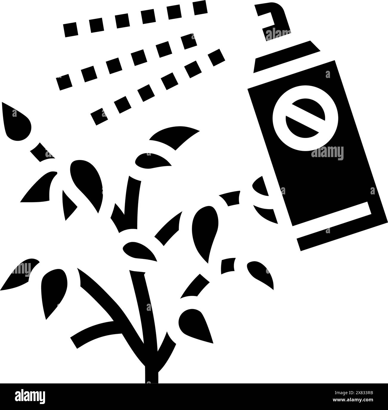 illustrazione vettoriale dell'icona del glifo per il giardinaggio urbano del controllo dei parassiti Illustrazione Vettoriale