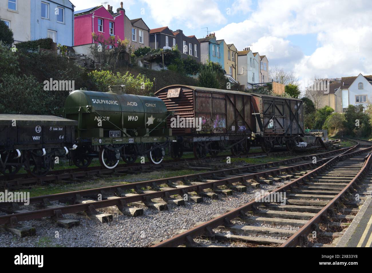 Carri della Bristol Harbour Railway. Bristol , Inghilterra, Regno Unito. 26 febbraio 2024. Foto Stock