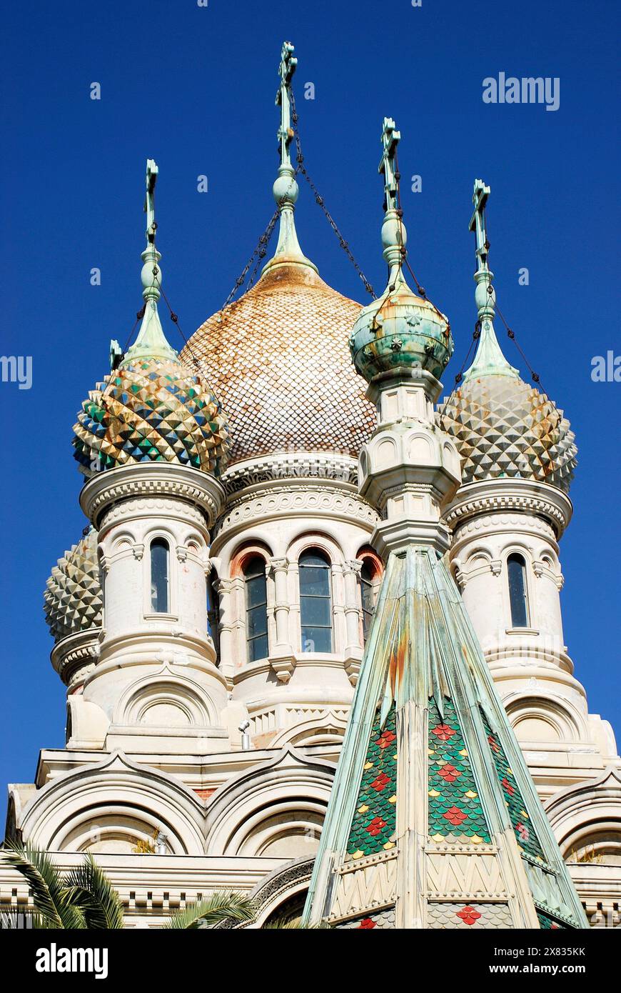 Cupole a bulbo a San Remo, provincia di Imperia, Liguria, Italia Foto Stock