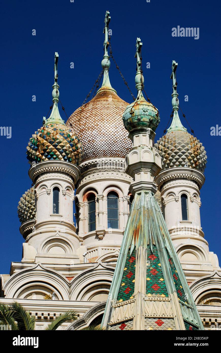 Cupole a bulbo a San Remo, provincia di Imperia, Liguria, Italia Foto Stock