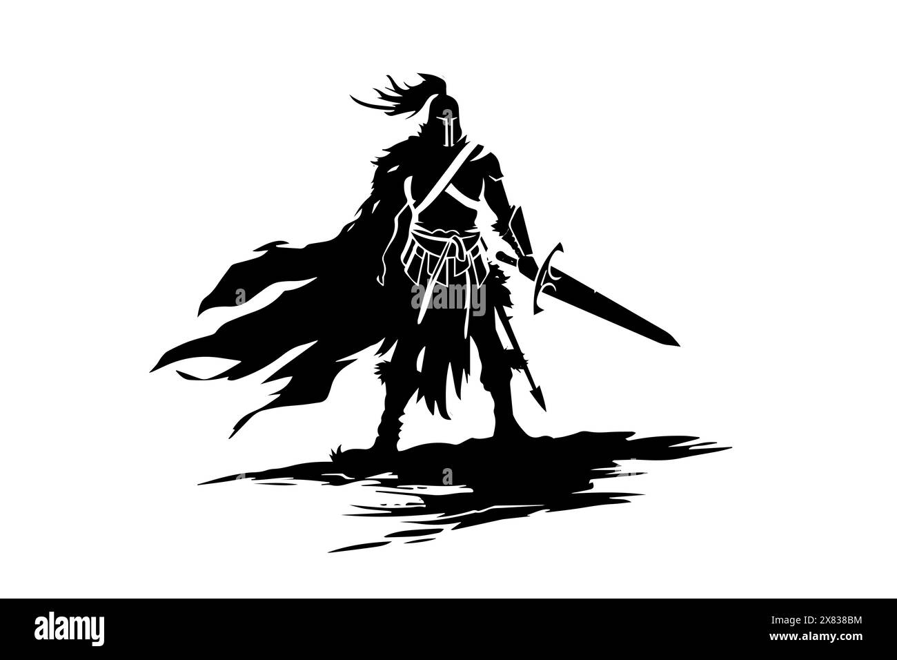 Illustrazione vettoriale del logo Spartan Warrior. Icona del gladiatore. Illustrazione Vettoriale