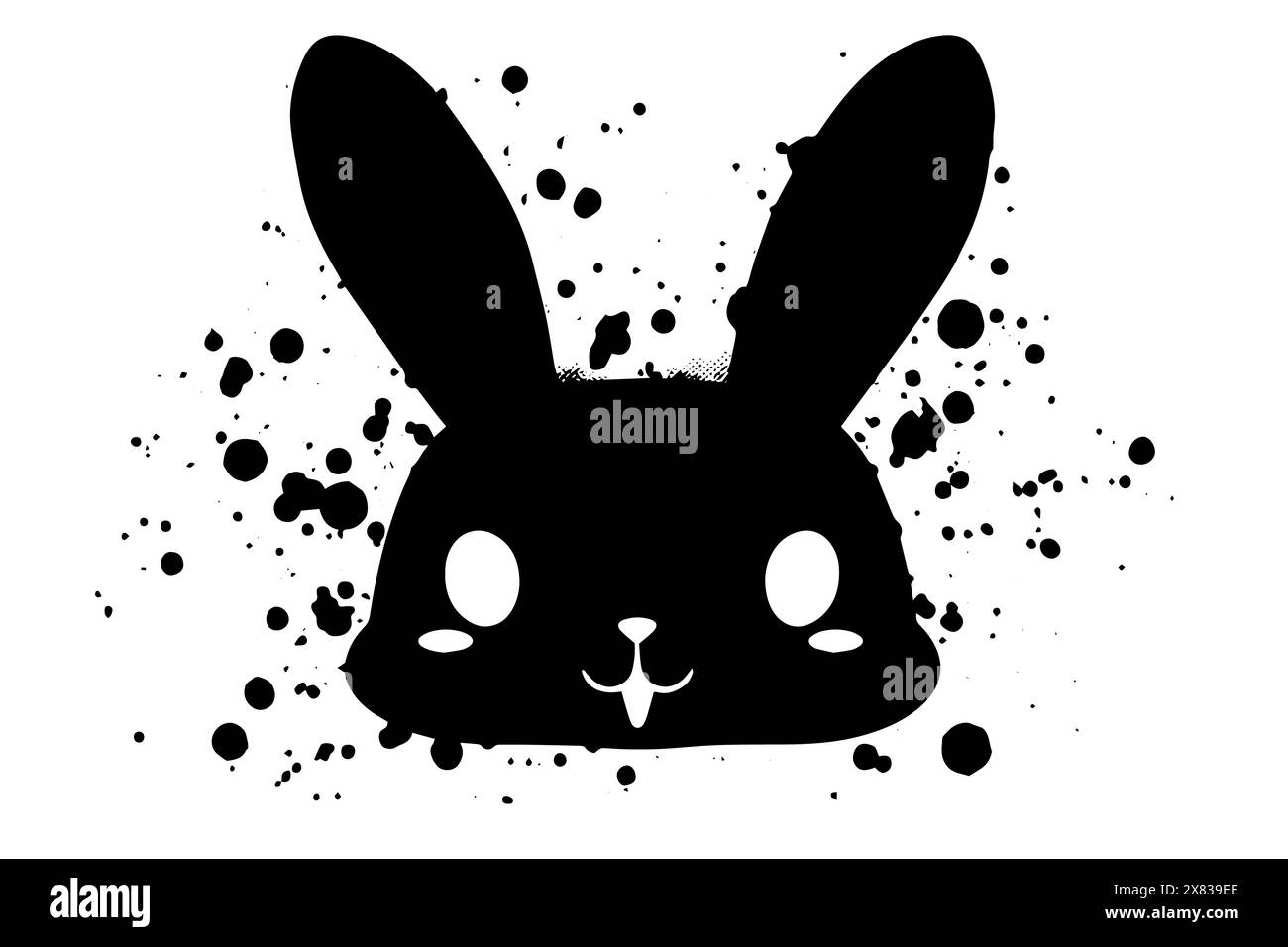 Coniglietto Vector Graffiti: Icona di Pasqua coniglio giocosa in stile Urban Art. Illustrazione Vettoriale