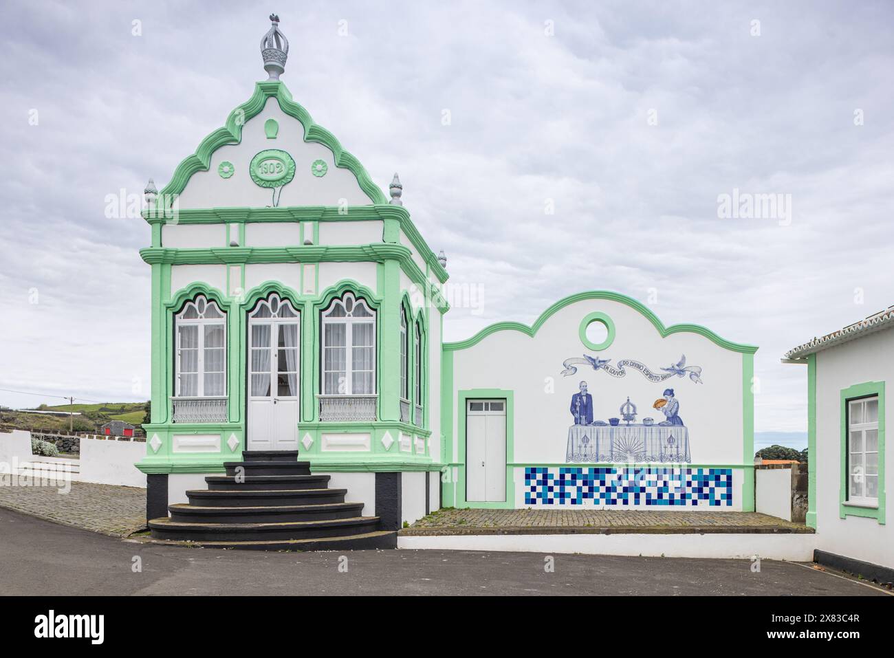 Porto Martins, Terceira, Azzorre, Portogallo. 31 marzo 2022. Tempio dello Spirito Santo, noto come Imperio, a Porto Martins. Foto Stock