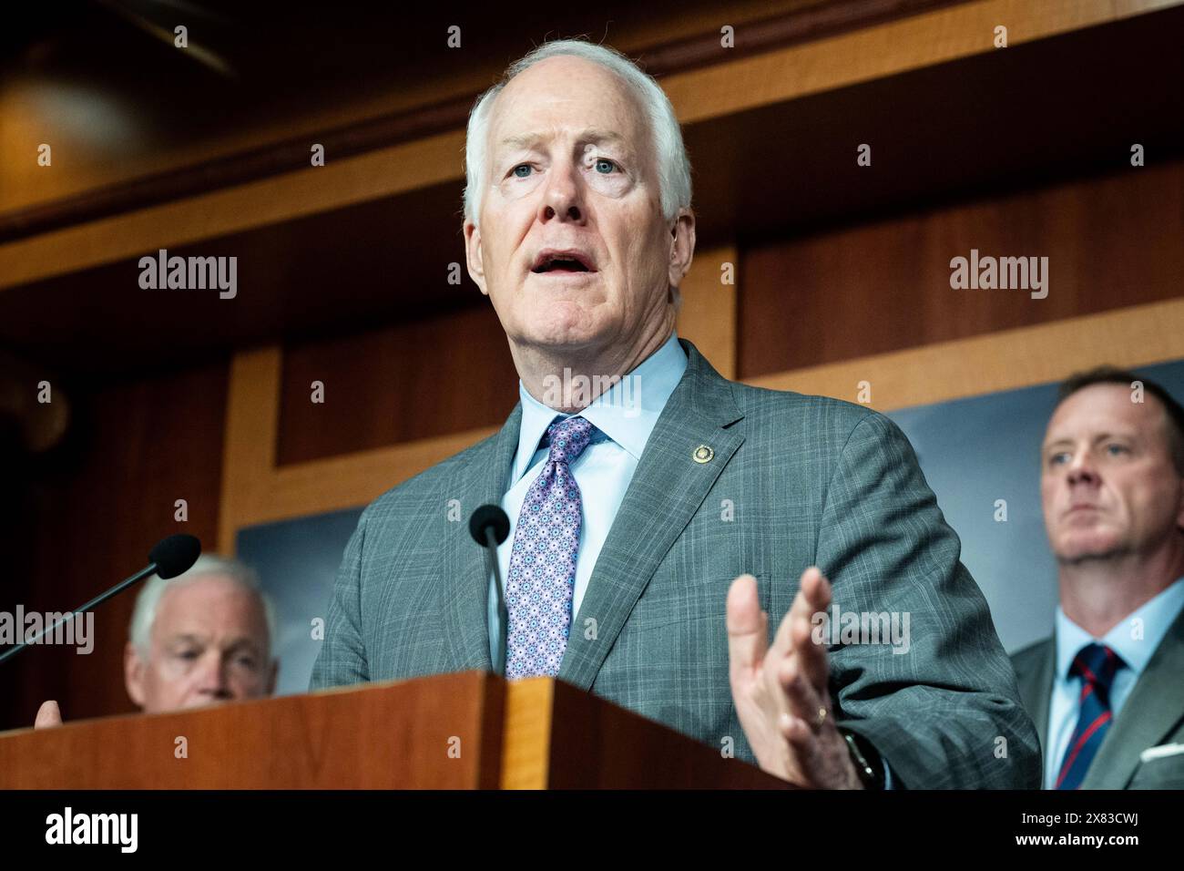 Washington, Stati Uniti. 22 maggio 2024. Il senatore degli Stati Uniti John Cornyn (R-TX) parla del confine meridionale in una conferenza stampa al Campidoglio degli Stati Uniti. (Foto di Michael Brochstein/Sipa USA) credito: SIPA USA/Alamy Live News Foto Stock