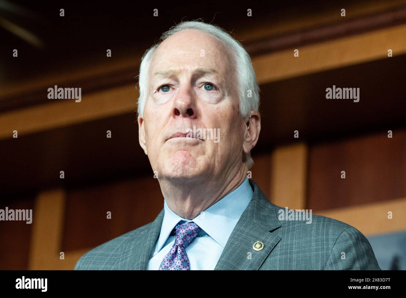 Washington, Stati Uniti. 22 maggio 2024. Il senatore degli Stati Uniti John Cornyn (R-TX) parla del confine meridionale in una conferenza stampa al Campidoglio degli Stati Uniti. (Foto di Michael Brochstein/Sipa USA) credito: SIPA USA/Alamy Live News Foto Stock
