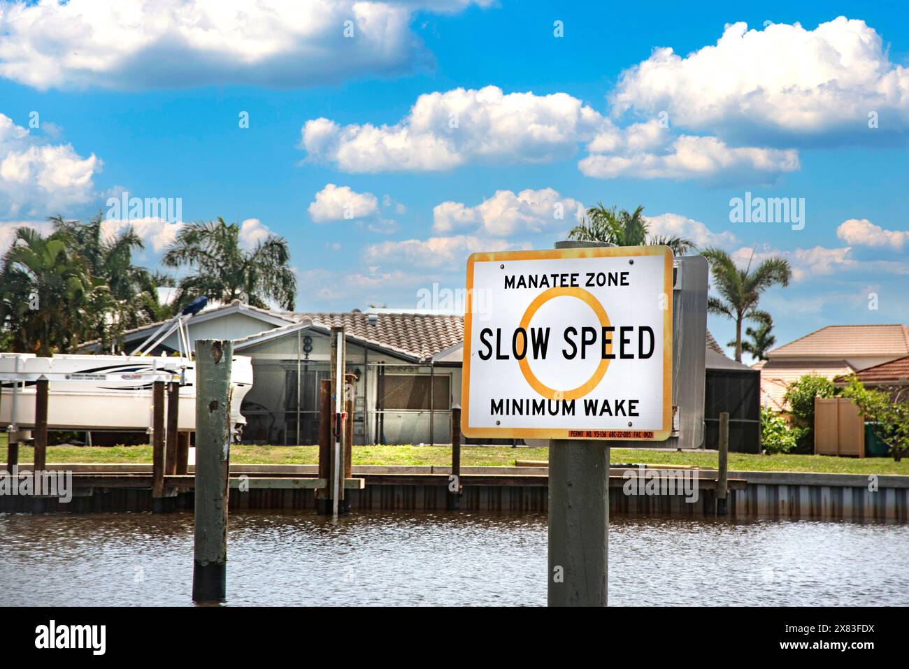 Manatee zone, Cape Coral, Florida Foto Stock