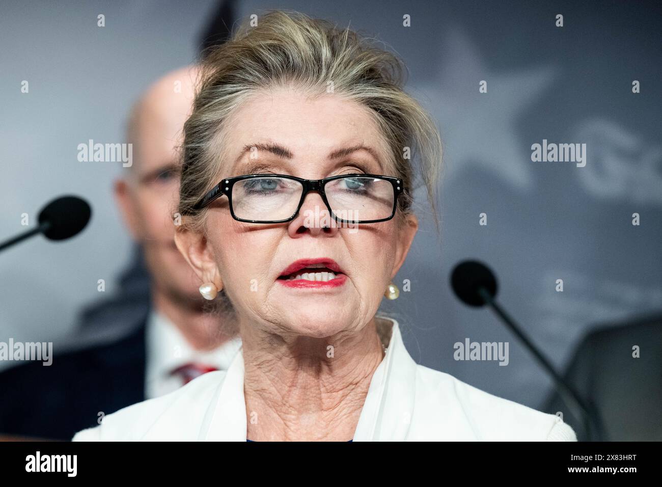 Washington, Stati Uniti. 22 maggio 2024. La senatrice statunitense Marsha Blackburn (R-TN) parla del confine meridionale in una conferenza stampa al Campidoglio degli Stati Uniti. Credito: SOPA Images Limited/Alamy Live News Foto Stock