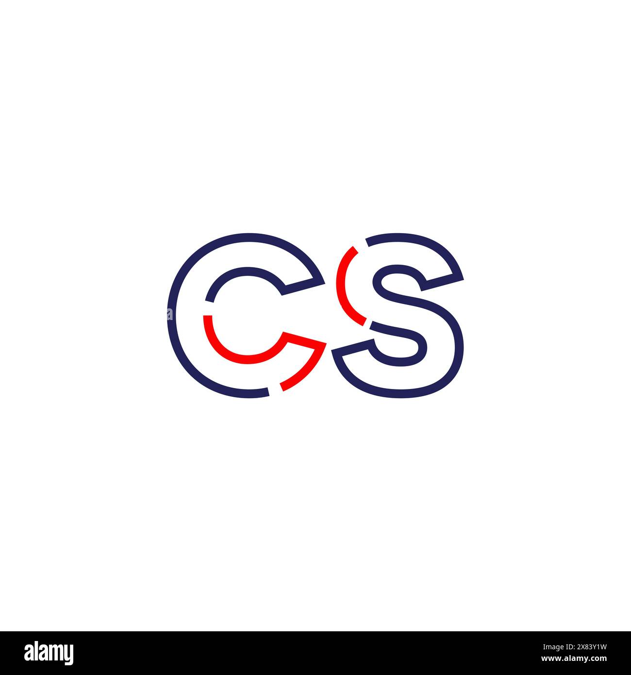 Design del concept del logo CS tech Illustrazione Vettoriale