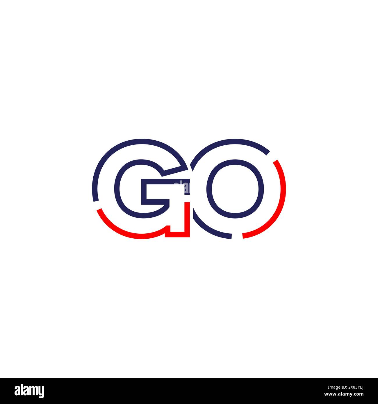 Design del concept del logo GO Tech Illustrazione Vettoriale