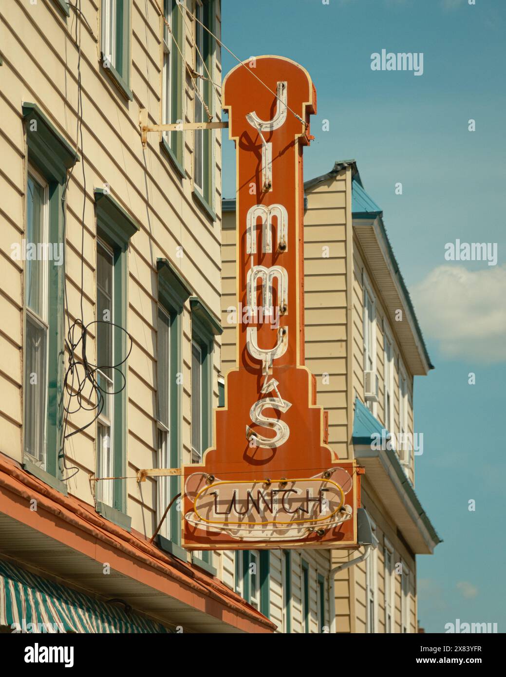 Jimmys Quick Lunch vintage segno, Hazleton, Pennsylvania Foto Stock