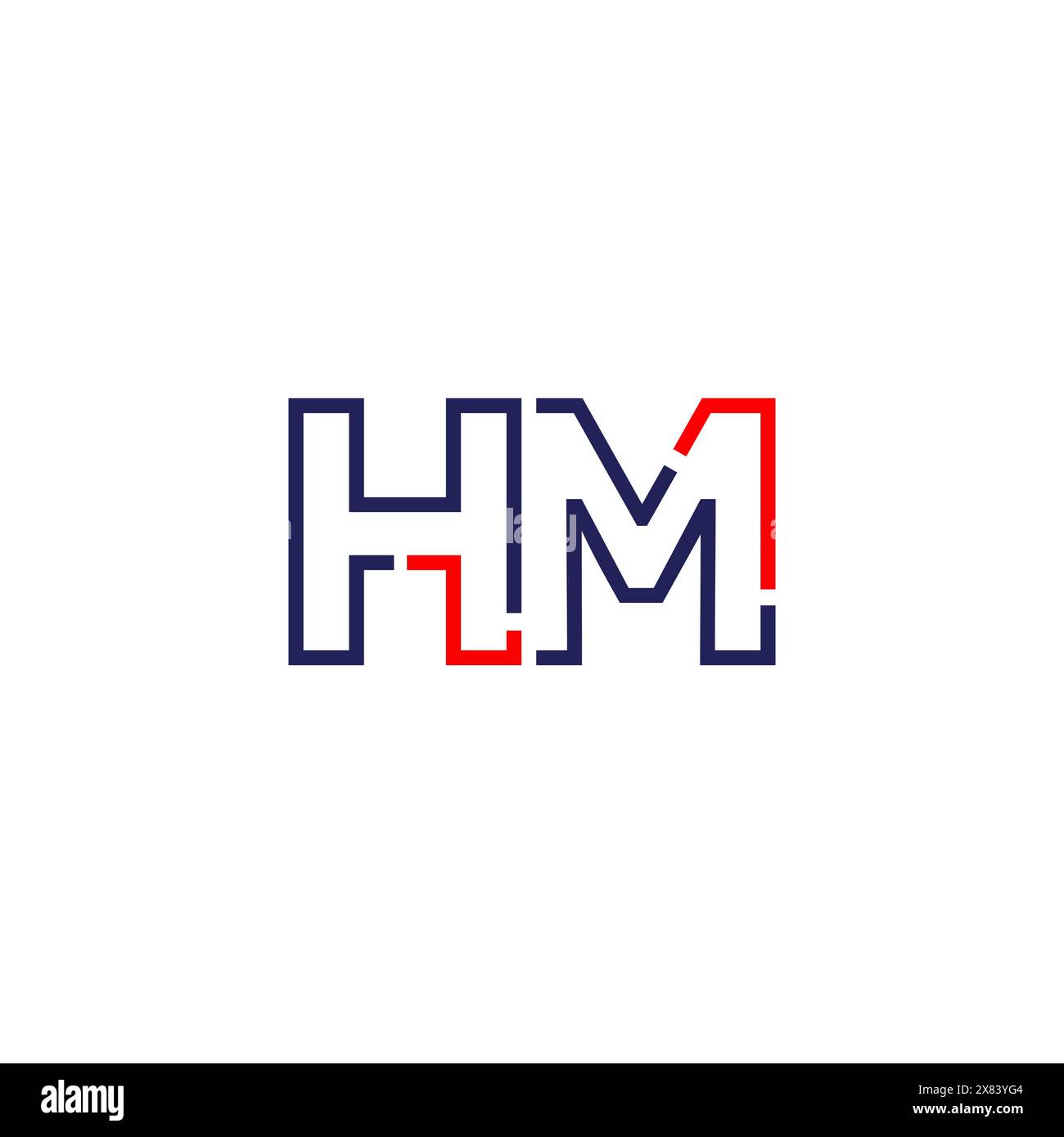 Design del logo HM tech Illustrazione Vettoriale