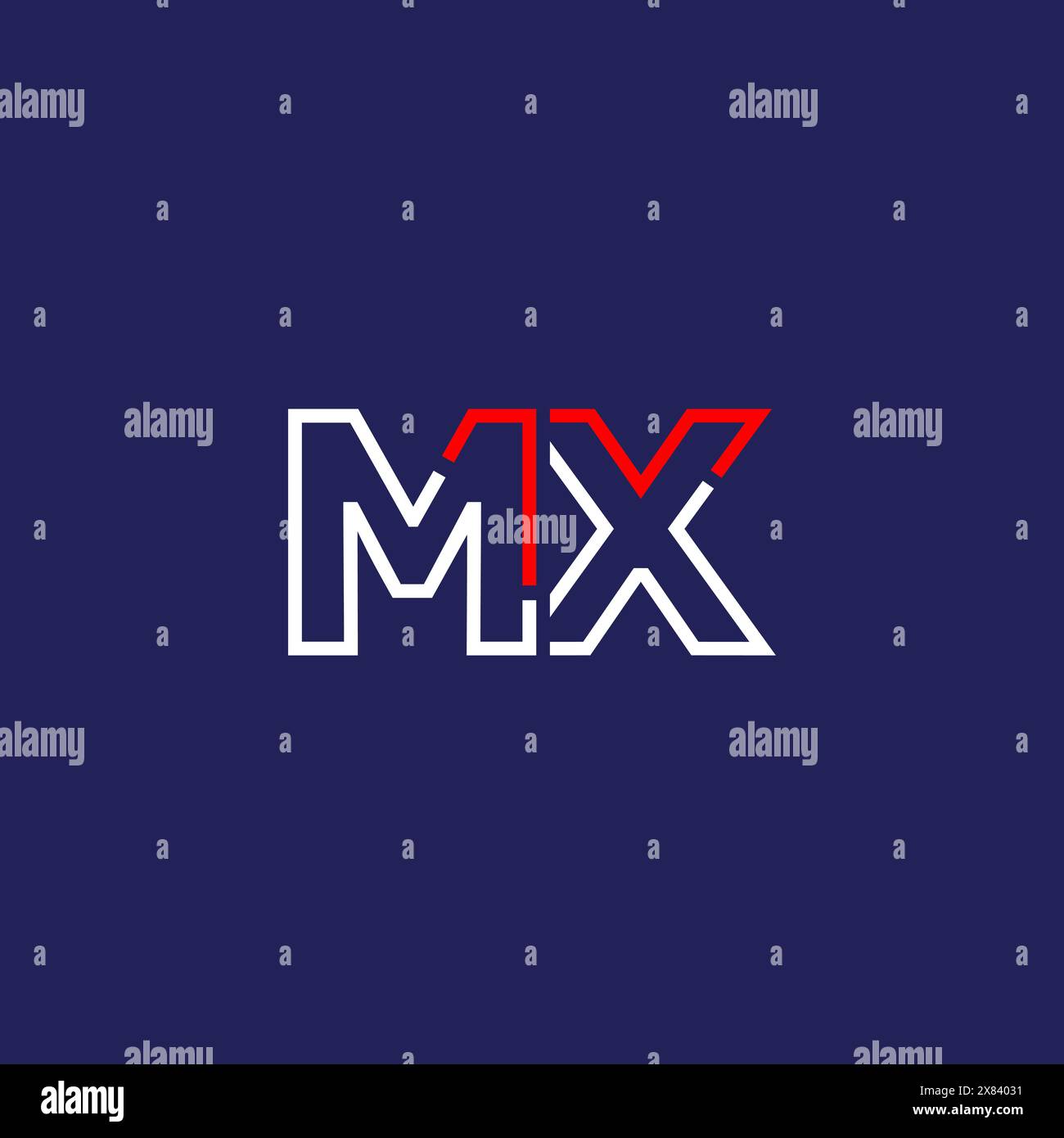 Design del concept del logo MX tech Illustrazione Vettoriale