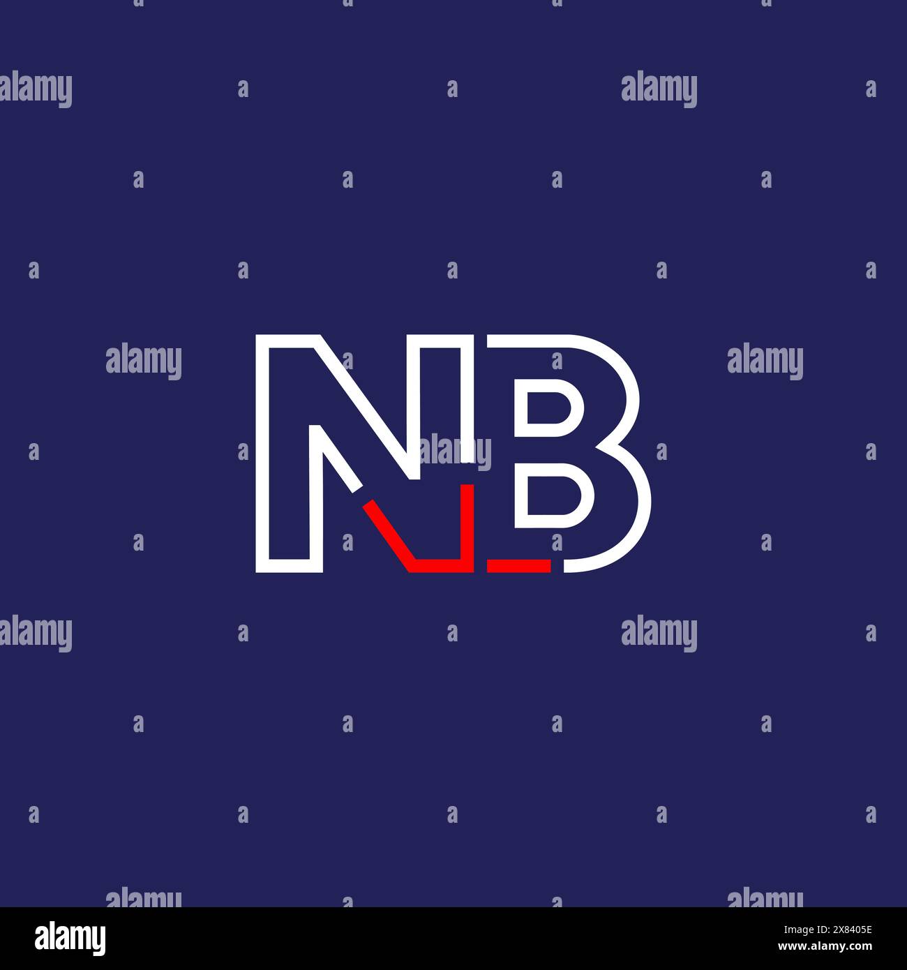Design del concept del logo NB tech Illustrazione Vettoriale