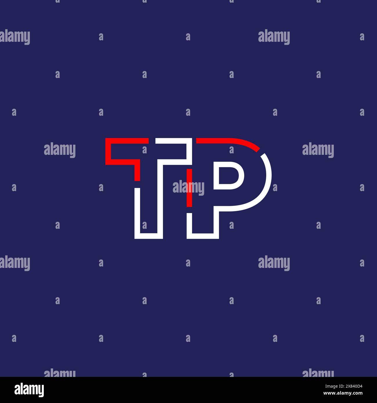 Design del concept del logo TP tech Illustrazione Vettoriale