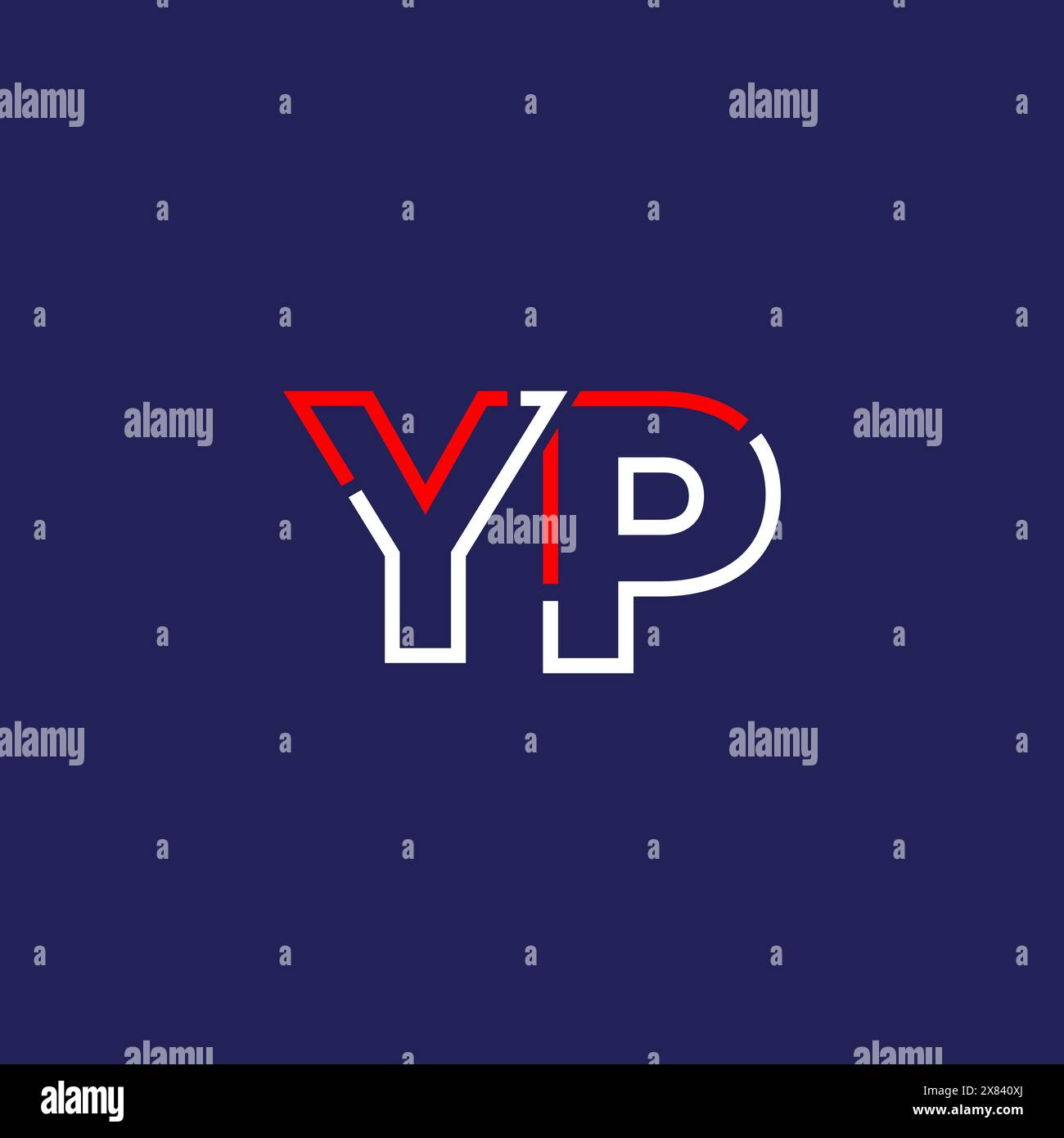 Design del concept logo YP tech Illustrazione Vettoriale