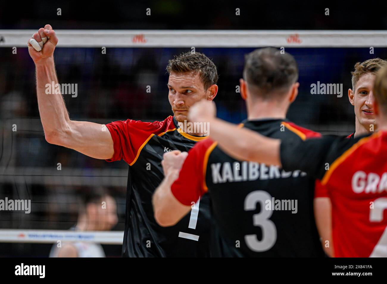 Rio De Janeiro, Brasile. 22 maggio 2024. Fromm in Germania contro Italia, valido per la Lega delle Nazioni di pallavolo maschile, tenutasi presso il Maracanãzinho Gymnasium di Rio de Janeiro, RJ, questo mercoledì (22). Crediti: Pedro Teixeira/FotoArena/Alamy Live News Foto Stock