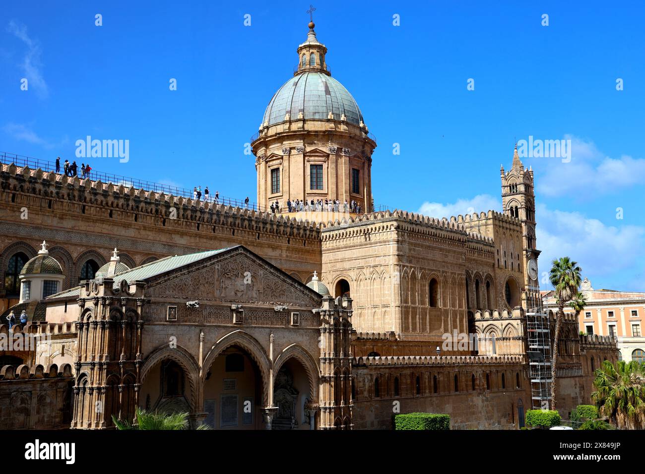 Esterno della Cattedrale di Palermo in Sicilia Foto Stock