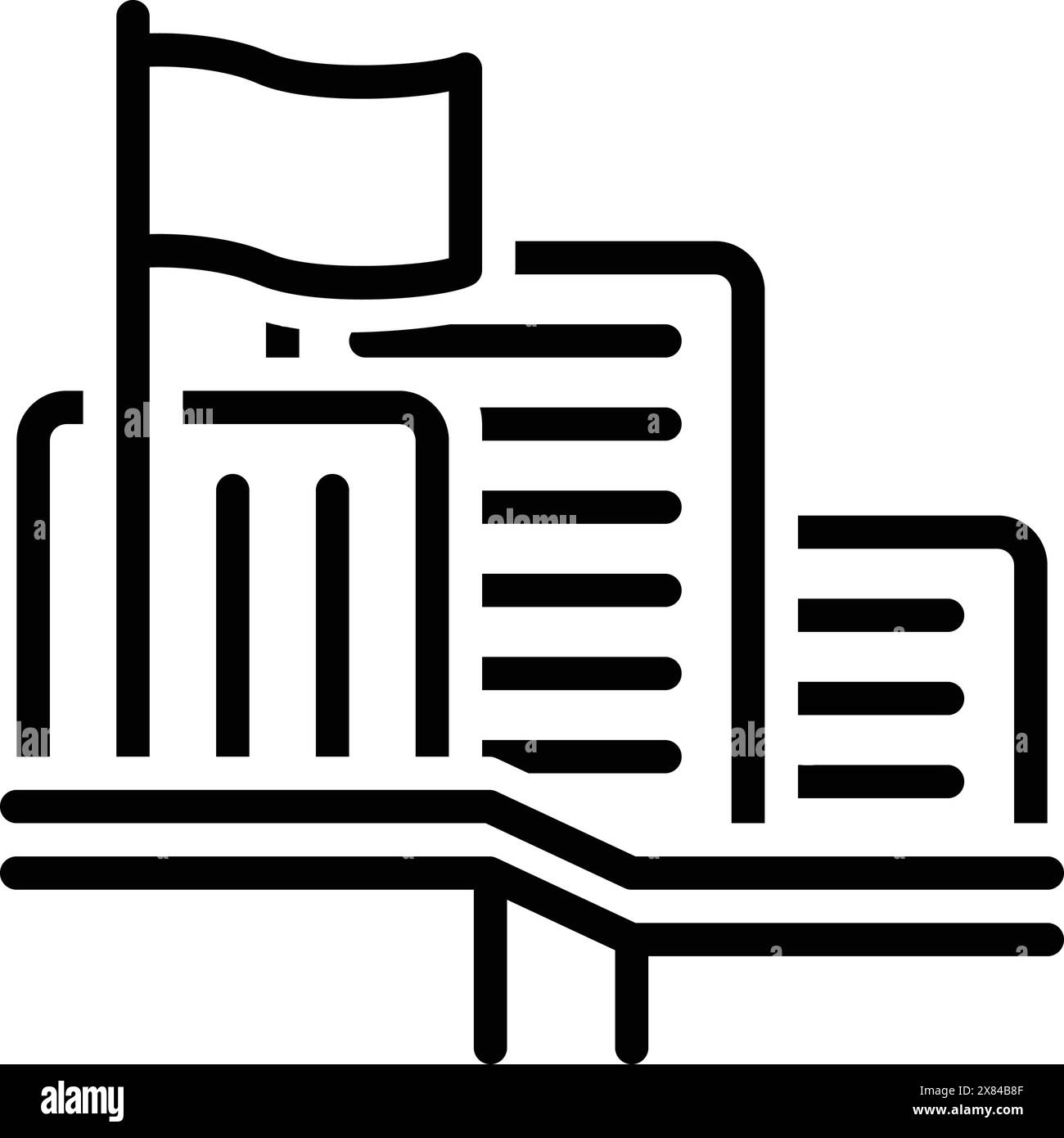 Icona per il quartier generale, posto di comando Illustrazione Vettoriale