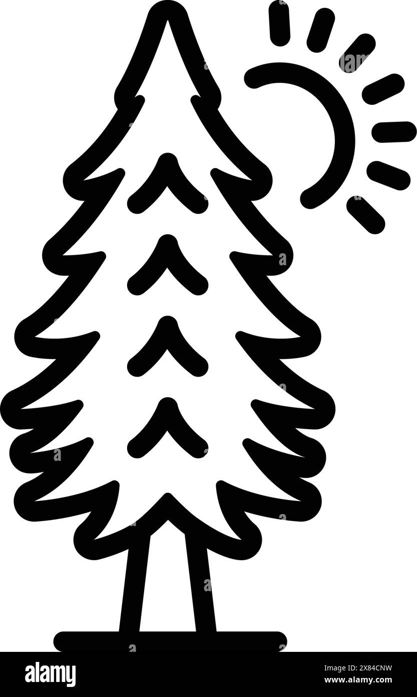 Icona per pini, pino Illustrazione Vettoriale