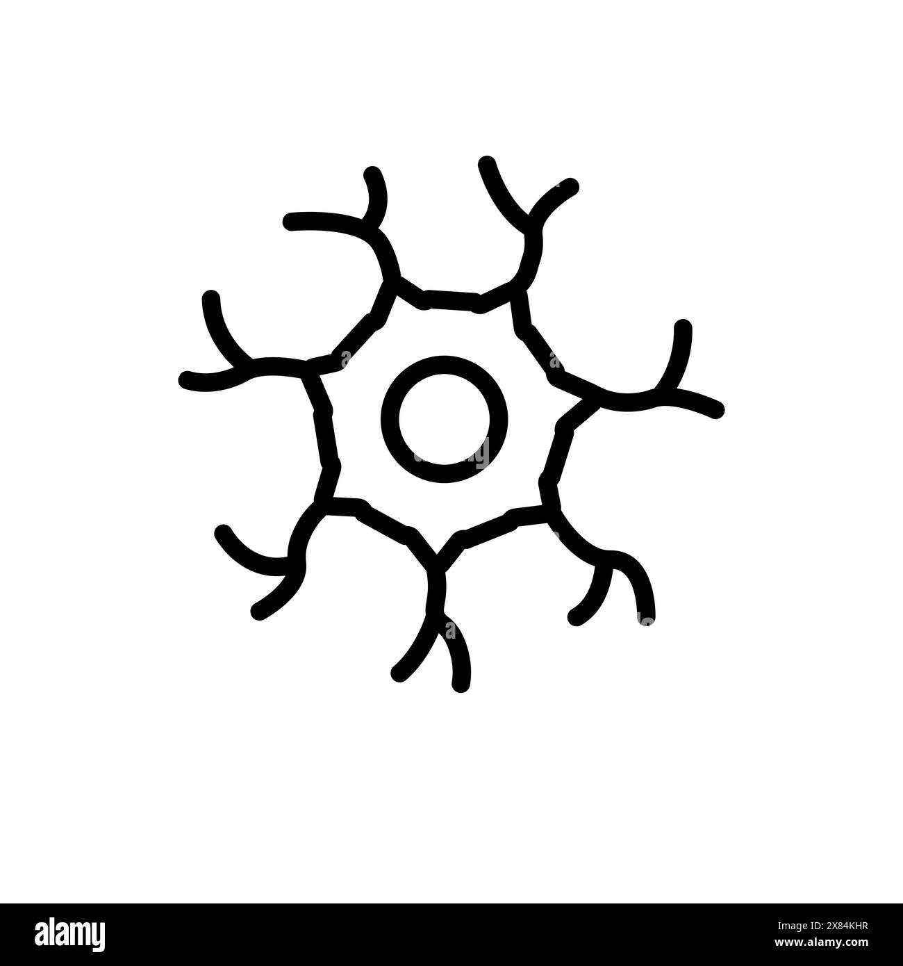 Icona della linea nera vettoriale per intrappolamento del nervo Illustrazione Vettoriale