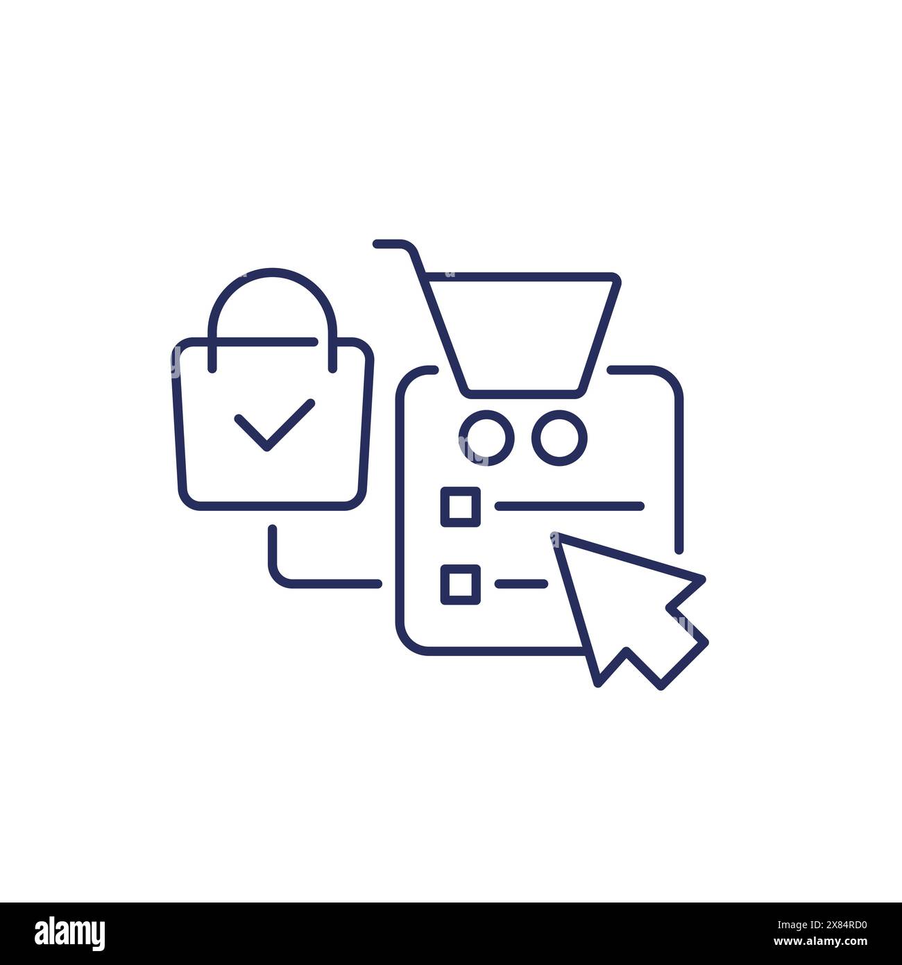 fare clic sull'icona della linea e raccogliere Illustrazione Vettoriale