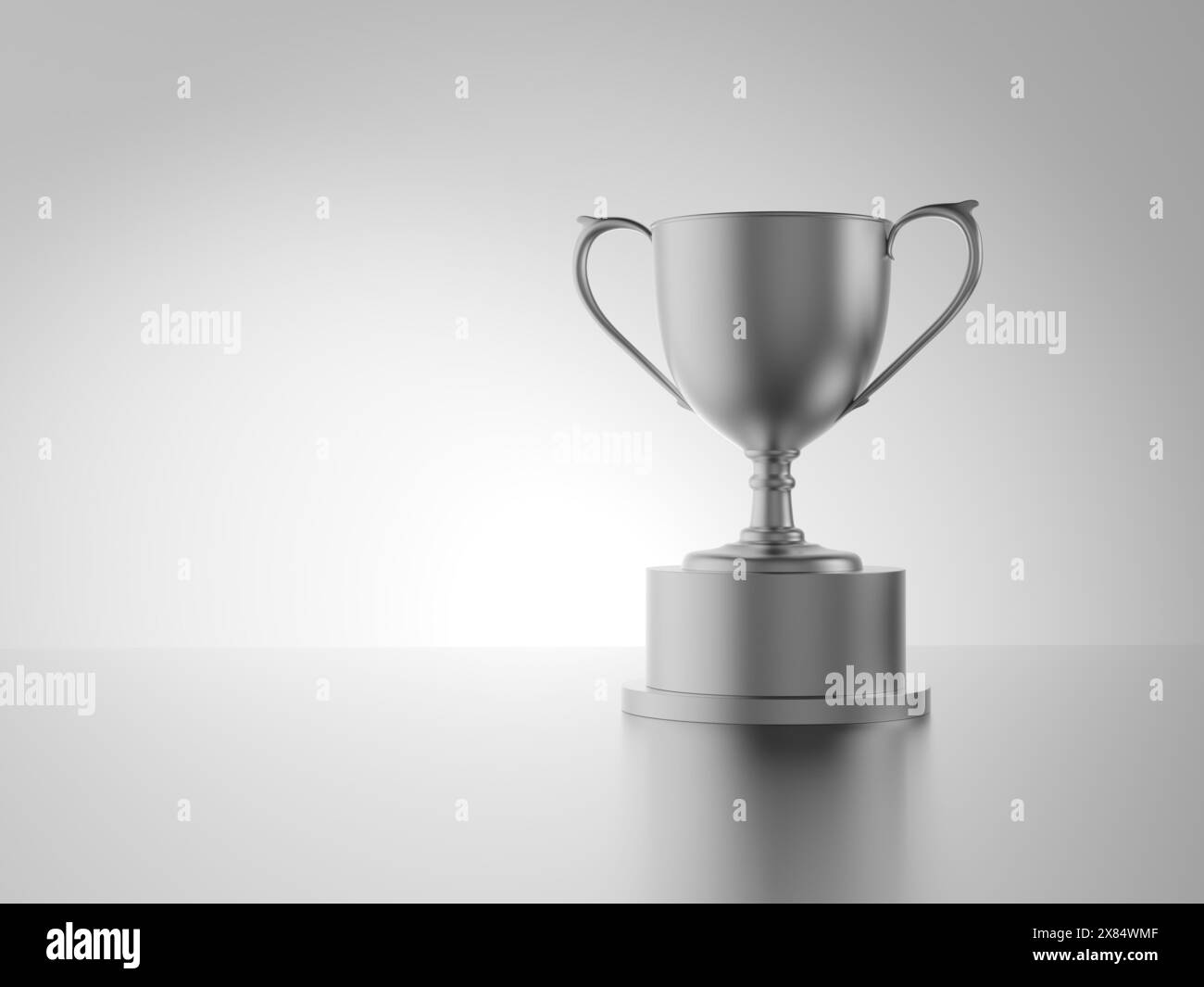 Coppa del trofeo. Isolato. Sfondo grigio. illustrazione 3d. Foto Stock