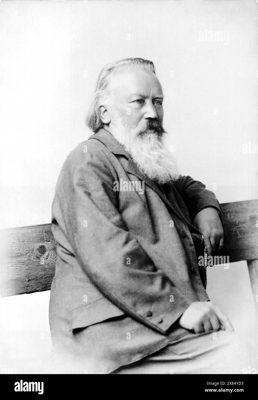 Ritratto di Johannes Brahms. Prima del 1897. Di Rudolf Krziwanek. Foto Stock