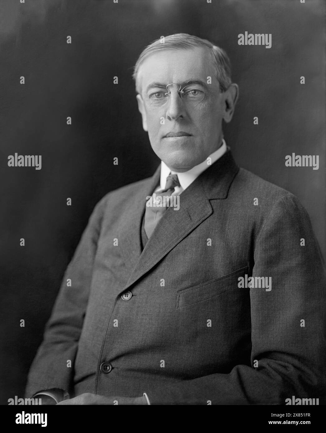Titolo: Woodrow Wilson. Tra il 1912 e il 1916. Di Harris & Ewing. Foto Stock
