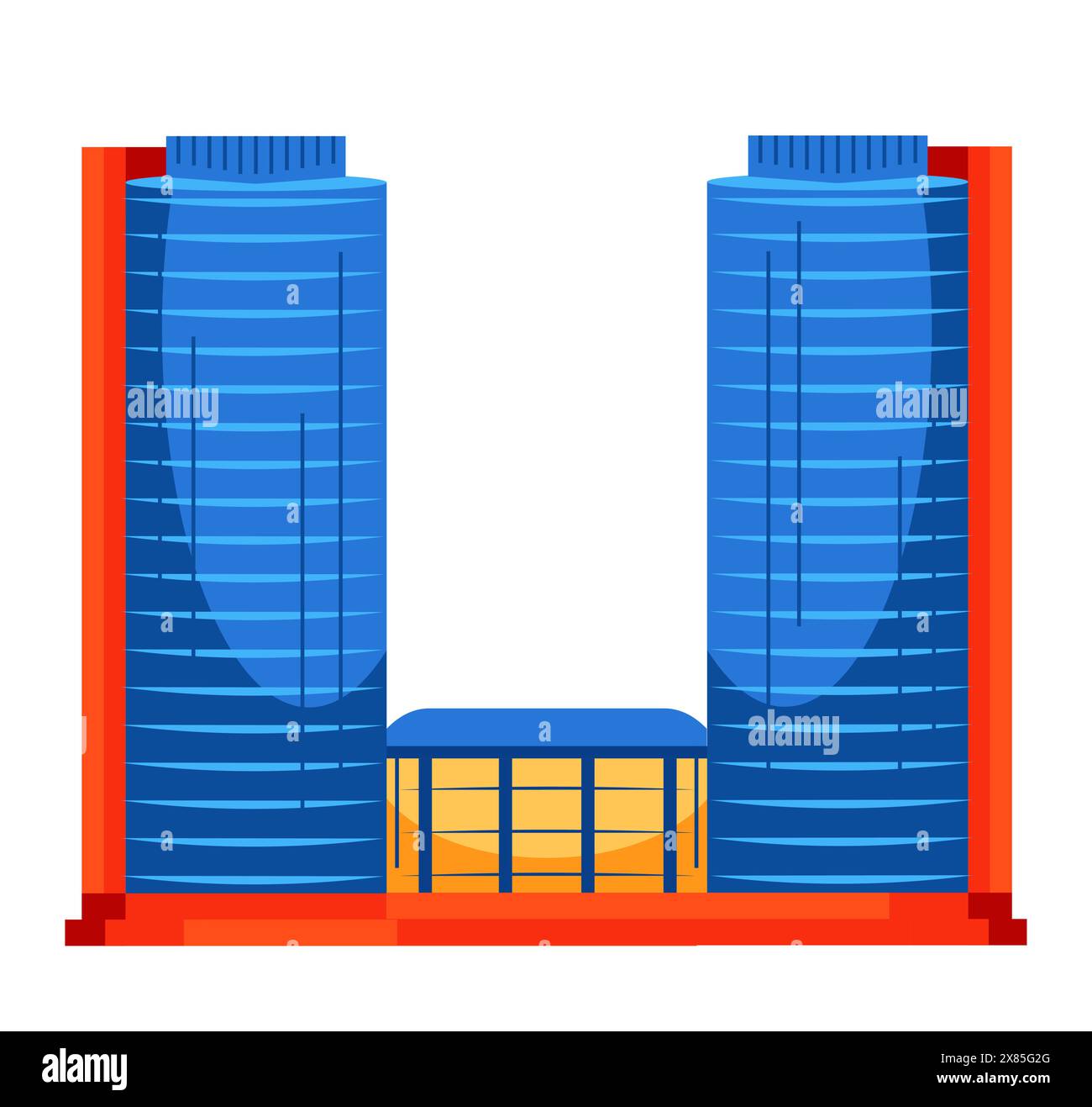 World Trade Center di Colombo - immagine singola isolata in stile piatto Illustrazione Vettoriale