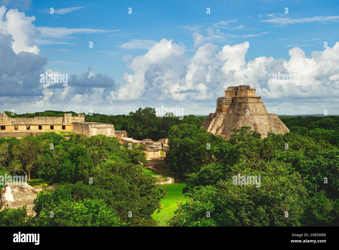 Piramide del Magiciano, uxmal, situato a yucatan, messico Foto Stock