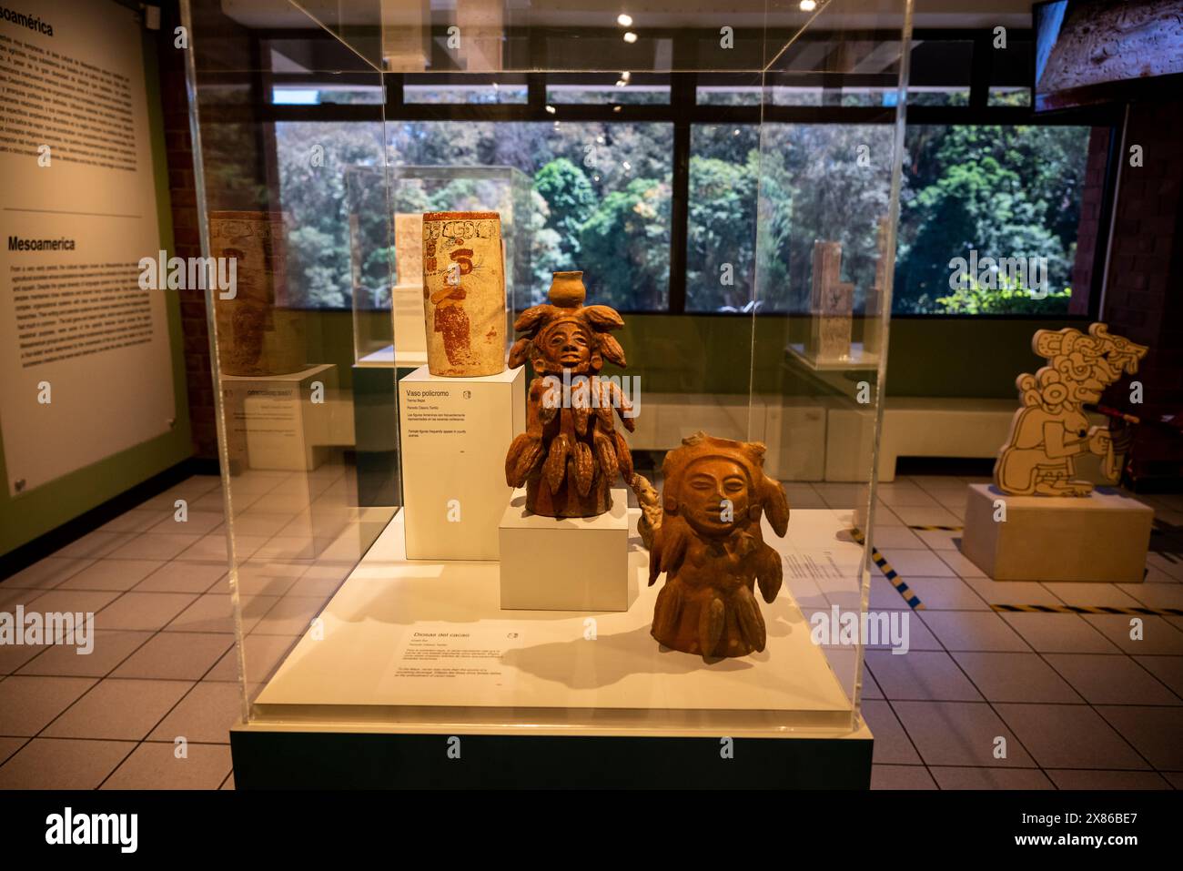 Dea di cacao, Museo Popol Vuh, sede di una delle più importanti collezioni di arte Maya e pre-colombiana del mondo, città del Guatemala, Guatemala Foto Stock