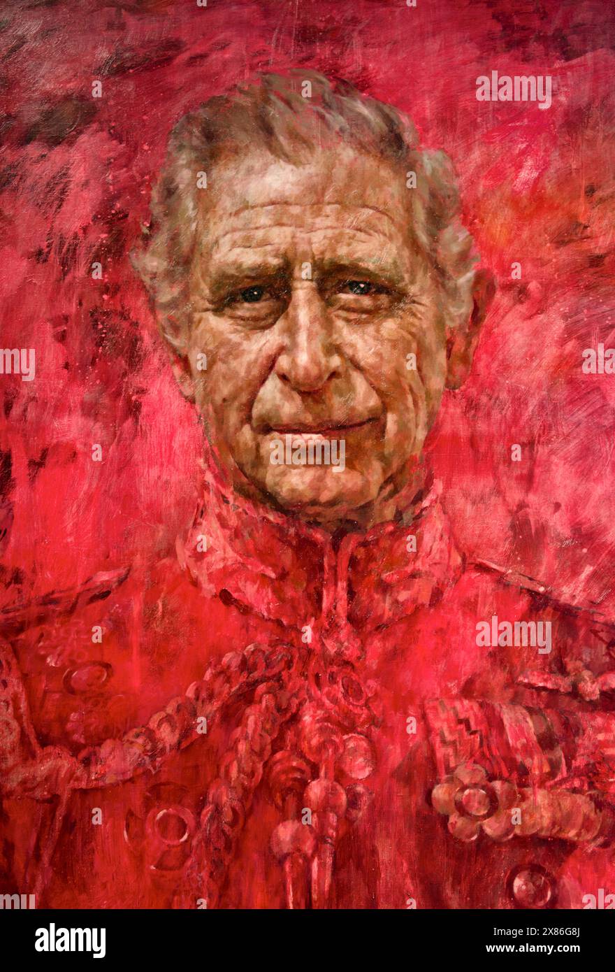 Ritratto di Re Carlo III di Jonathan Yeo testa e spalle Foto Stock