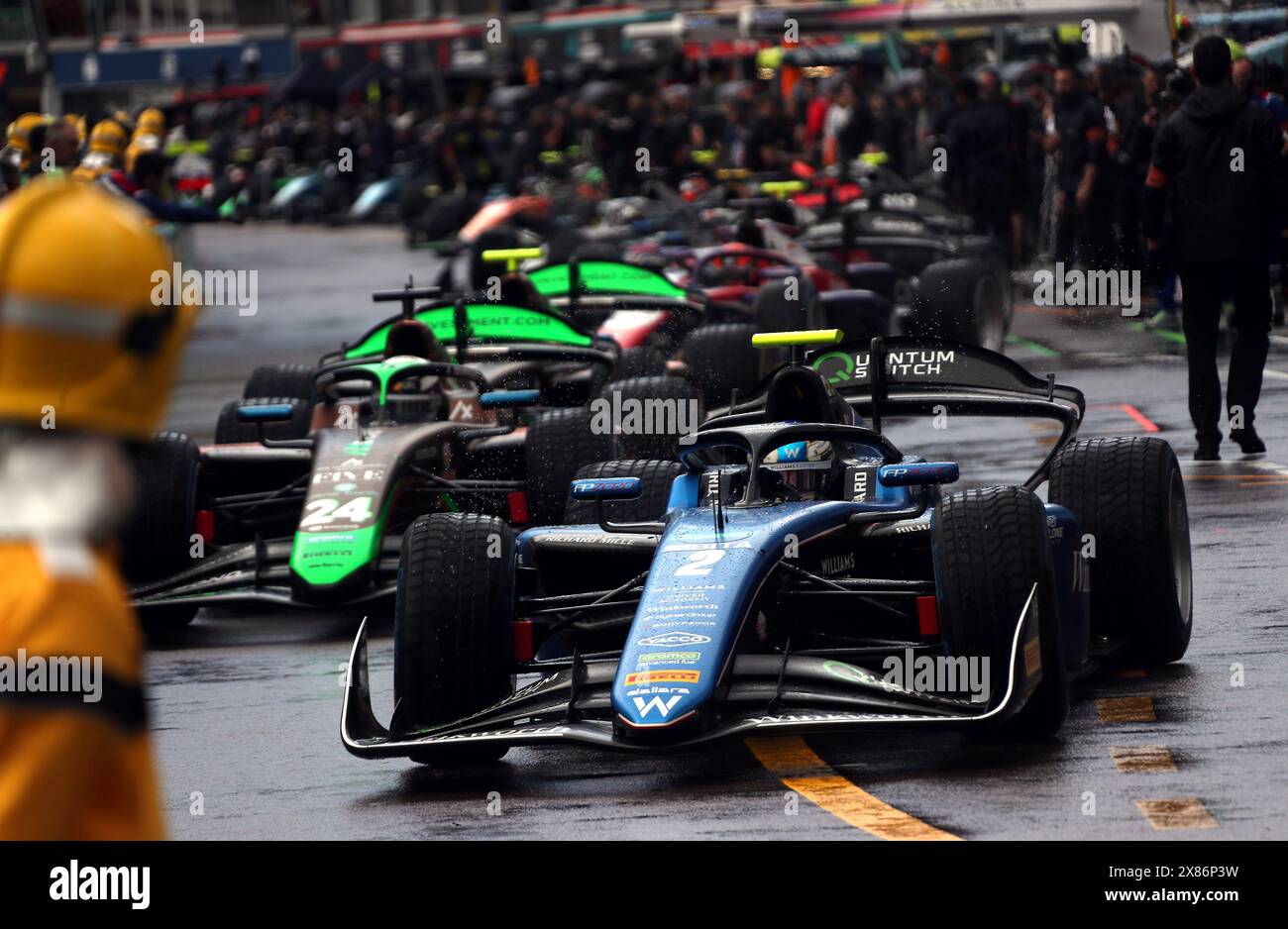 Monaco, Francia. 23 maggio 2024. © PHOTOPQR/NICE MATIN/Jean Francois Ottonello ; Monaco ; 23/05/2024 ; 81e Grand Prix de Monaco - Essaid libres formule 2 - dans la pitlane Monaco GP il 23 maggio 2024 crediti: MAXPPP/Alamy Live News Foto Stock